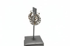 Bali Designs Sterling Silver & 18K Decorative Circle Earrings, 1-1/4"