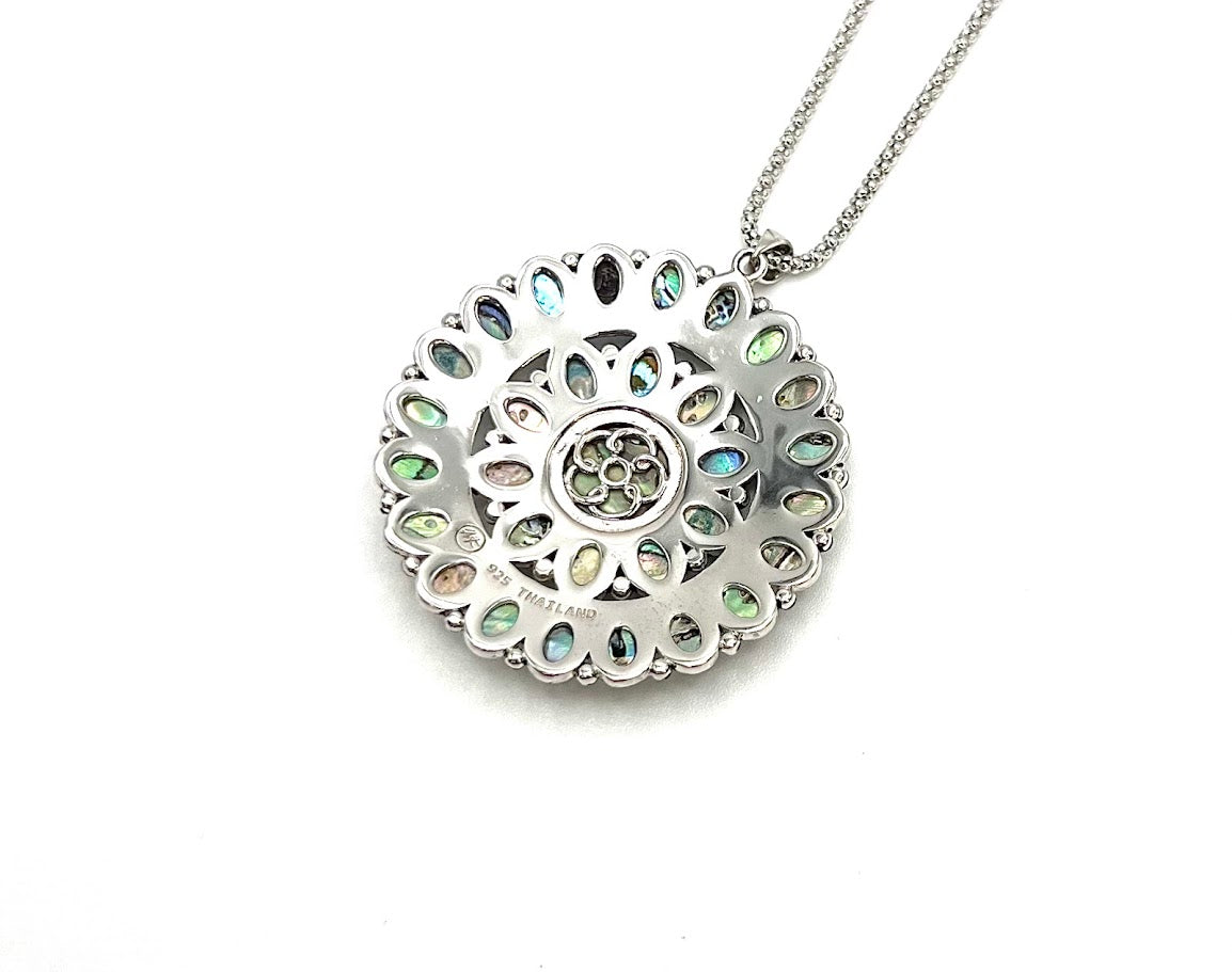 Amena K Sterling Silver Abalone Pendant with 32" Chain, HSN