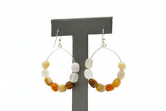 Jay King Graveyard Point Chalcedony Hoop Drop Sterling Silver Earrings