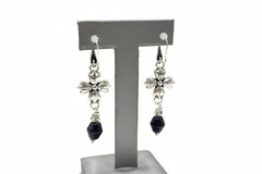 Patricia Nash Floret Charm Sculpted Floret Dangle Silvertone Earrings