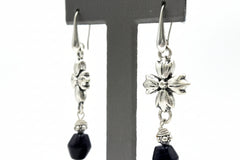 Patricia Nash Floret Charm Sculpted Floret Dangle Silvertone Earrings