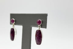 Jay King Sterling Silver Purple Sapphire Drop Earrings - 1-1/4"