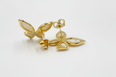 Cristina Sabatini Sterling Silver Goldclad mother-of-Pearl Mini Butterfly Earrings, 3/4"