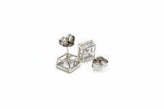 Absolute Sterling Silver Heirloom Collection French-Cut Cubic Zirconia Stud Earrings
