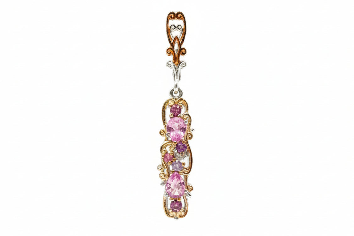 Gems by Michael Sterling Silver Purple Rhodolite Drop Earrings, 1-3/4"