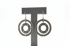 Bali RoManse Sterling Silver & 18K Two-Tone Circle Earrings, 2"