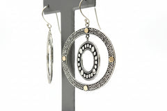 Bali RoManse Sterling Silver & 18K Two-Tone Circle Earrings, 2"