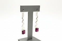 Jay King Sterling Silver Ruby Zigzag Earrings