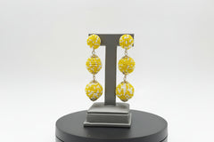 R.J. Graziano “Social Style” Seed Bead Ball Drop Earrings – Yellow