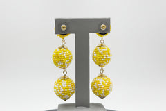 R.J. Graziano “Social Style” Seed Bead Ball Drop Earrings – Yellow
