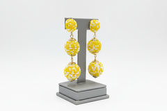 R.J. Graziano “Social Style” Seed Bead Ball Drop Earrings – Yellow
