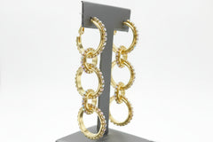 R.J. Graziano Neutral Color Crystal Multi-Link Drop Earrings, 2"