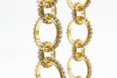 R.J. Graziano Neutral Color Crystal Multi-Link Drop Earrings, 2"