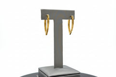 Rarities Sterling Silver Goldclad 1ctw Champagne Diamond Elongated Hoop Earrings, 1-1/4"