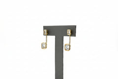 Absolute Sterling Silver Goldclad Bezel-Set Radiant-cut Stud Earrings with Jackets