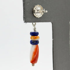 Jay King Sterling Silver Turquoise, Lapis & Oyster Drop Earrings