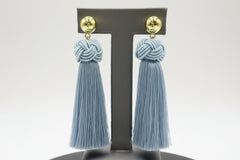 Connie Craig Carroll Jewelry Thread Fan Drop Earrings, Blue Color