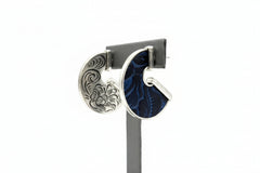 Patricia Nash Amelia Leather Inset Flat Hoop Earrings – Midnight Blue