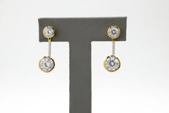 Absolute Sterling Silver Goldclad Bezel-Set Round-cut Stud Earrings with Jackets