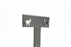 Pendientes de botón con forma de elefante de JZ by Jennifer Zeuner en plata de ley, tamaño 9,5 mm
