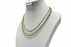 Bellezza Black Spinel and Bronze Bead 4Row 18-3/4" Necklace