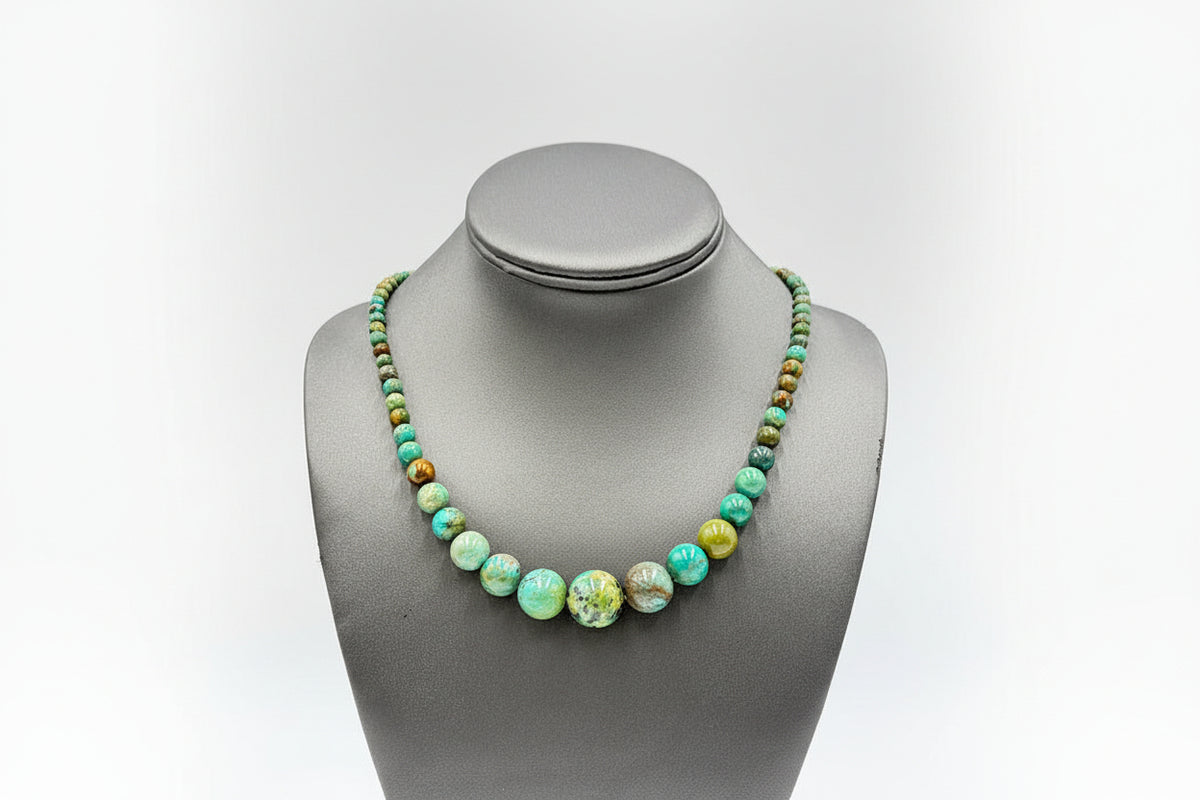 Jay King Sterling Silver New Red Skin Turquoise Graduated Round Bead Necklace, 18"