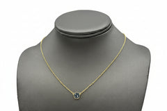 Joya Sterling Silver Deco Crushed Green Diamond Round Pendant Necklace, 18"