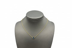 Joya Sterling Silver Deco Crushed Green Diamond Round Pendant Necklace, 18"