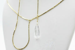Herkimer Mines Sterling Silver Goldclad "Diamond" Quartz Fancy Cut  Y-Necklace, 16"