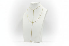 Herkimer Mines Sterling Silver Goldclad "Diamond" Quartz Fancy Cut  Y-Necklace, 16"
