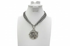 Patricia Nash Silvertone Medallion Pendant Chain Necklace, 18"