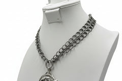Patricia Nash Silvertone Medallion Pendant Chain Necklace, 18"