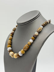 Jay King Sterling Silver MultiColor Chalcedony-Opal Bead Necklace. 18"