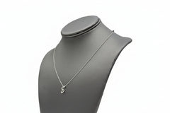 Colleen Lopez Sterling Silver  Clear Diamond "S" initial Necklace, 16"