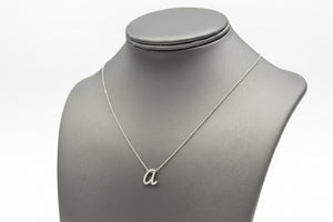 Colleen Lopez Sterling Silver  Clear Diamond "Q" initial Necklace, 16"