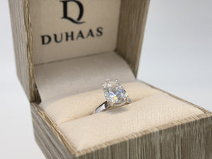 14K White Gold 3.1cttw Pear Lab-Grown Diamond Solitaire Ring