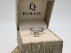 14K White Gold 3.1cttw Pear Lab-Grown Diamond Solitaire Ring