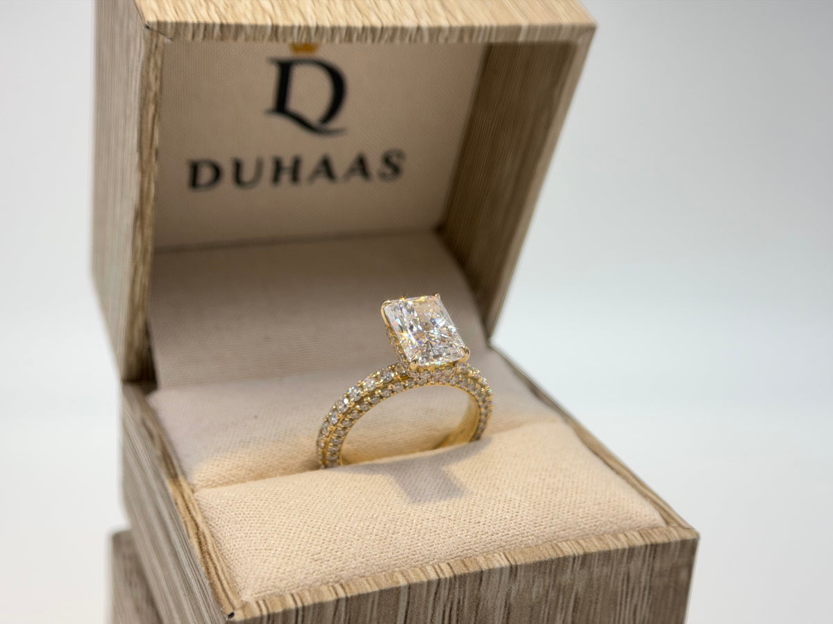 14K Yellow Gold 4.5cttw Radiant Lab-Grown Diamond Ring