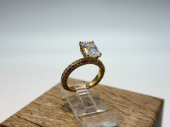 14K Yellow Gold 4.5cttw Radiant Lab-Grown Diamond Ring