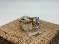 14K Yellow Gold 4.5cttw Radiant Lab-Grown Diamond Ring
