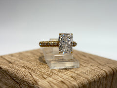14K Yellow Gold 4.5cttw Radiant Lab-Grown Diamond Ring