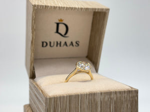 14K Yellow Gold 3.04cttw Round Lab-Grown Diamond Bezel-Set Solitaire Ring