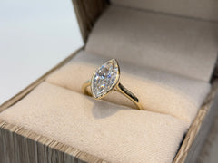 14K White Gold 2.06cttw Marquise Lab-Grown Diamond Bezel-Set Solitaire Ring