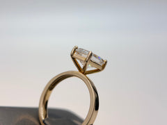 14K Yellow Gold 3.07cttw Emerald Lab-Grown Diamond Solitaire Ring
