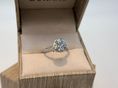 14K White Gold 2cttw Round Lab-Grown Diamond Bezel-Set Solitaire Ring