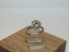 14K White Gold 2cttw Round Lab-Grown Diamond Bezel-Set Solitaire Ring