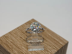 14K White Gold 2cttw Round Lab-Grown Diamond Bezel-Set Solitaire Ring