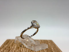 14K White Gold 2.05cttw Emerald Lab-Grown Diamond Bezel-Set Solitaire Ring