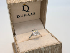 14K White Gold 2.1cttw Radiant Lab-Grown Diamond Bezel-Set Solitaire Ring