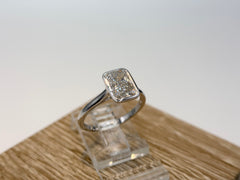 14K White Gold 2.1cttw Radiant Lab-Grown Diamond Bezel-Set Solitaire Ring